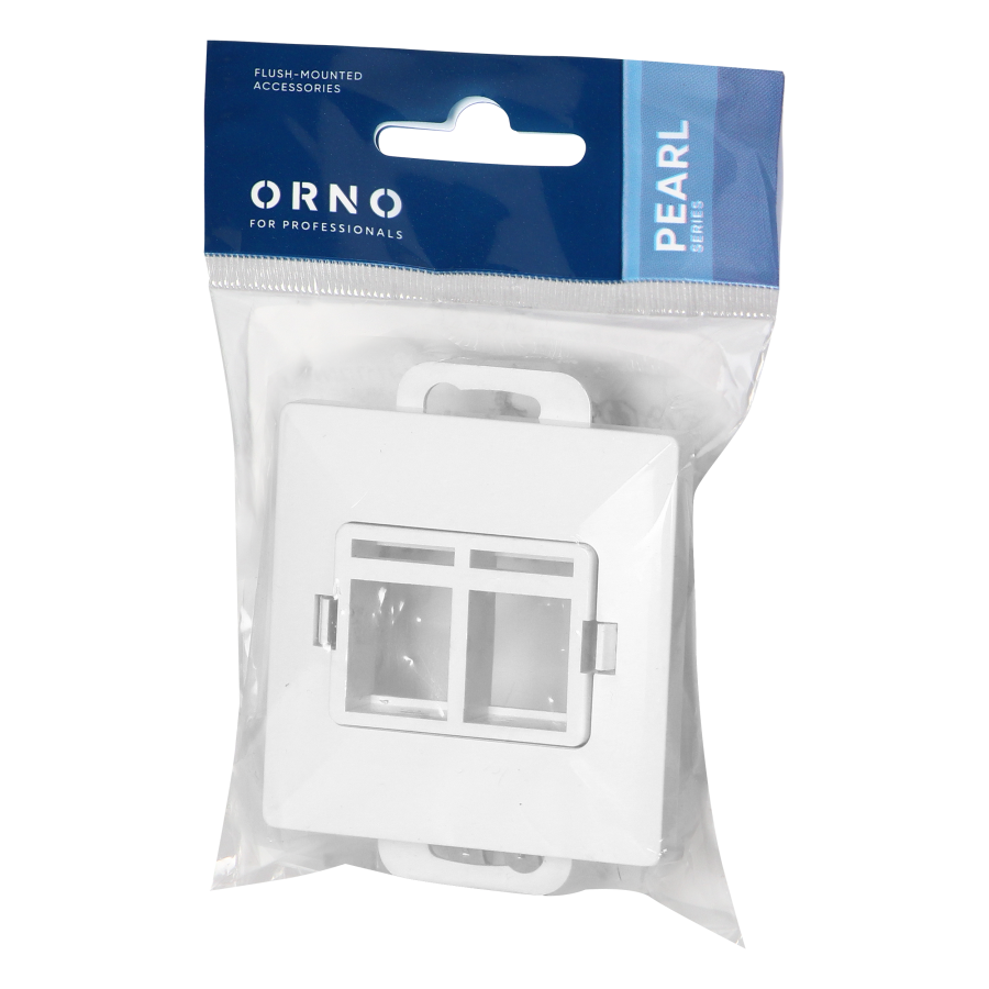 Face plate + Double socket tel-comp. RJ-45 Pearl, PC+ARJ45/P2, white