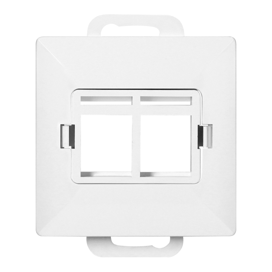 Face plate + Double socket tel-comp. RJ-45 Pearl, PC+ARJ45/P2, white