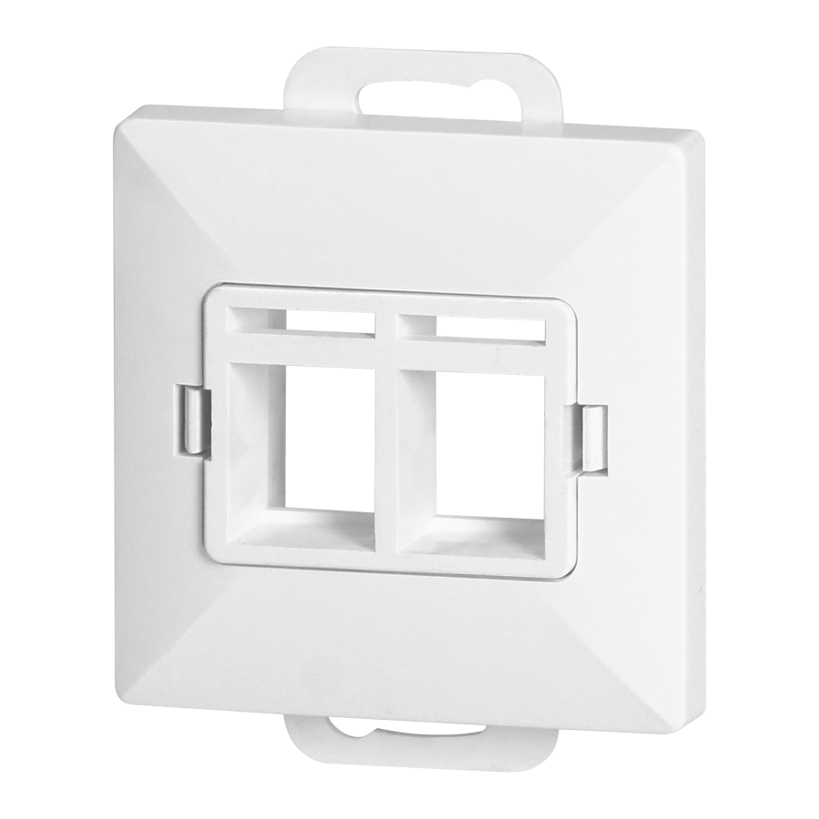 Face plate + Double socket tel-comp. RJ-45 Pearl, PC+ARJ45/P2, white