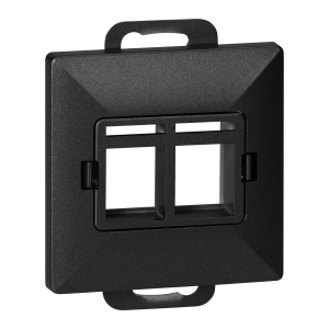 Płytka czołowa + 2xRJ45 Pearl, PC+ARJ45/P2, czarny