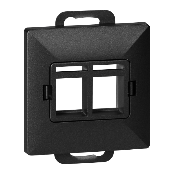 Płytka czołowa + 2xRJ45 Pearl, PC+ARJ45/P2, czarny