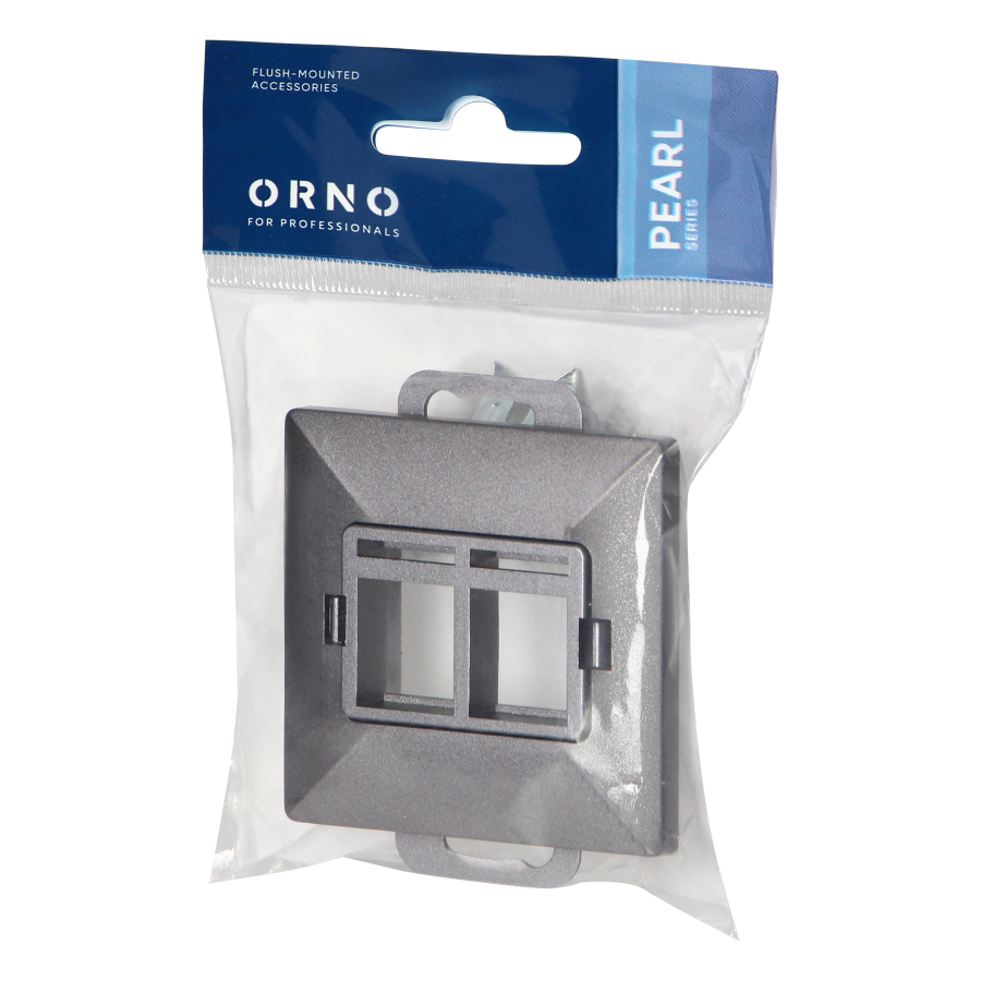 Face plate + Double socket tel-comp. RJ-45 Pearl, PC+ARJ45/P2, anthracite
