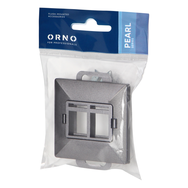 Face plate + Double socket tel-comp. RJ-45 Pearl, PC+ARJ45/P2, anthracite