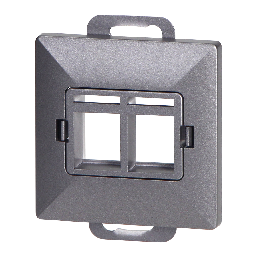 Płytka czołowa + 2xRJ45 Pearl, PC+ARJ45/P2, antracyt