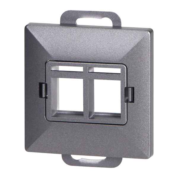 Płytka czołowa + 2xRJ45 Pearl, PC+ARJ45/P2, antracyt