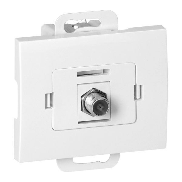 Flush-mounted single socket type F Onyx, TV/F-F/O1, white