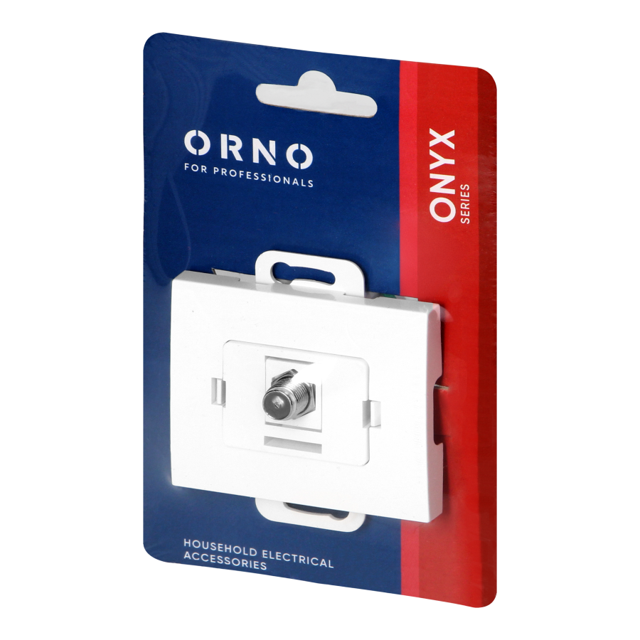 Flush-mounted single socket type F Onyx, TV/F-F/O1, white