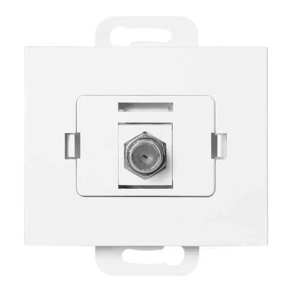 Flush-mounted single socket type F Onyx, TV/F-F/O1, white