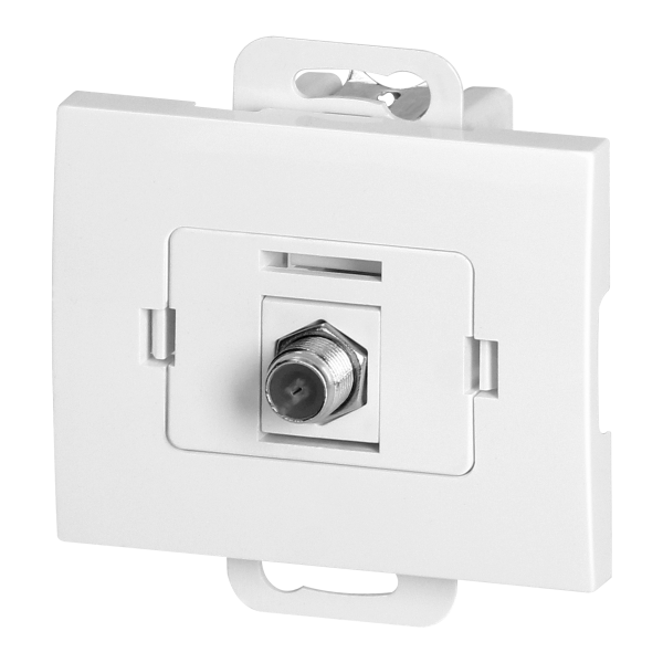 Flush-mounted single socket type F Onyx, TV/F-F/O1, white