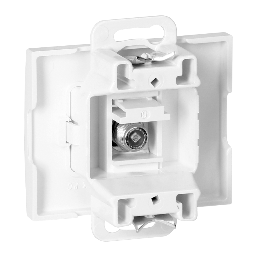 Flush-mounted single socket type F Onyx, TV/F-F/O1, white
