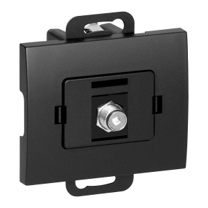 Flush-mounted single socket type F Onyx, TV/F-F/O1, black