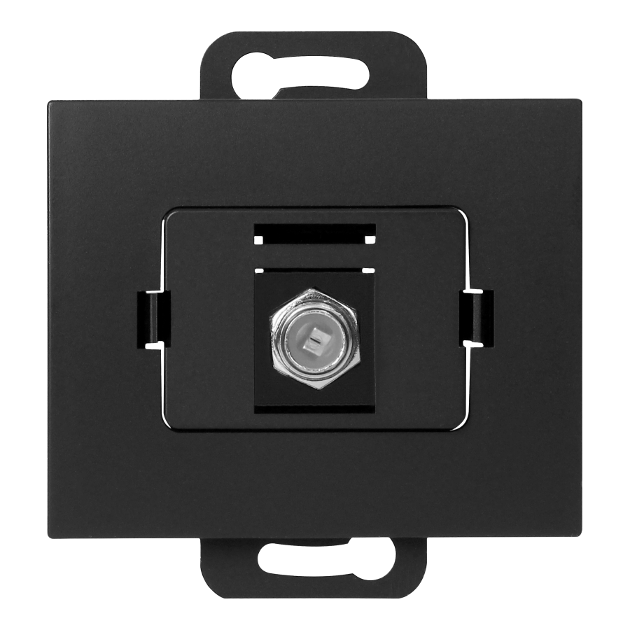 Flush-mounted single socket type F Onyx, TV/F-F/O1, black