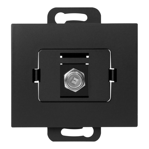 Flush-mounted single socket type F Onyx, TV/F-F/O1, black