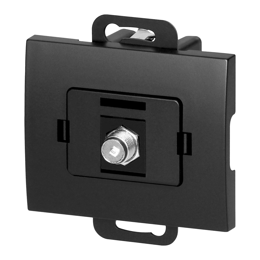 Flush-mounted single socket type F Onyx, TV/F-F/O1, black