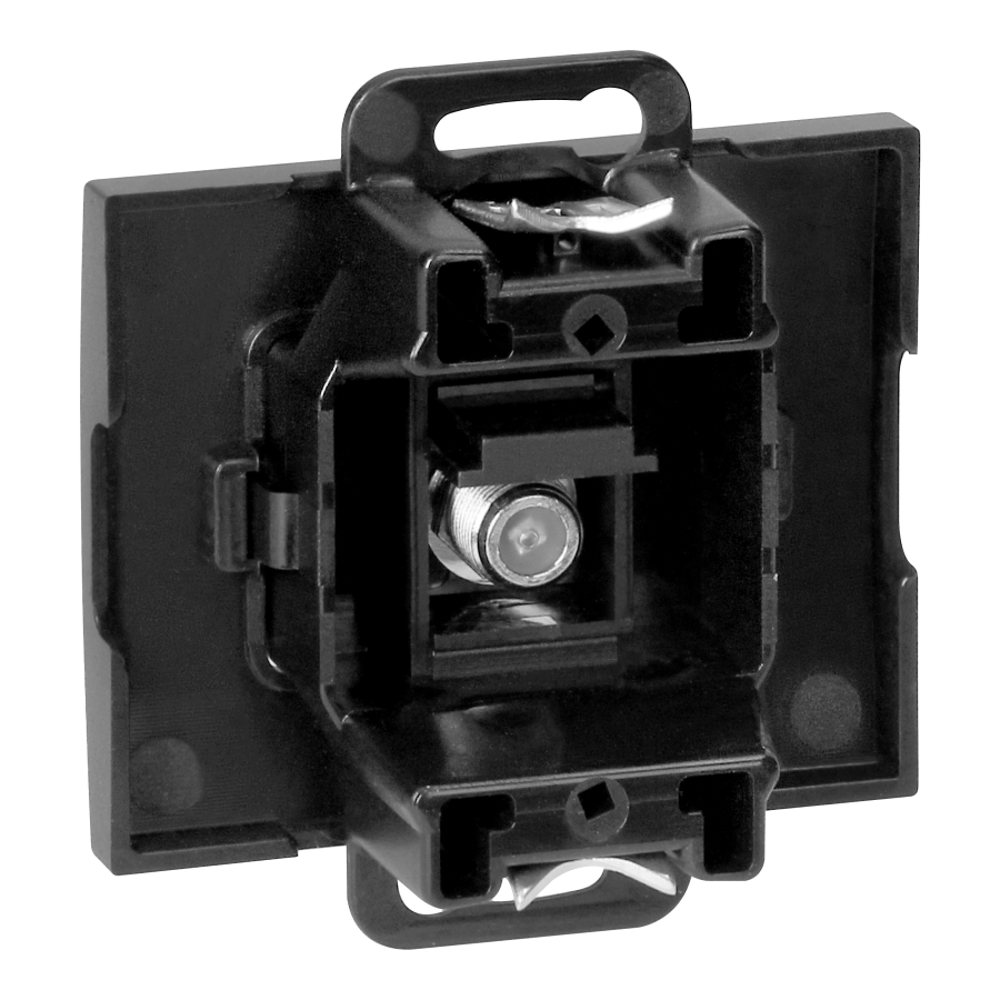 Flush-mounted single socket type F Onyx, TV/F-F/O1, black