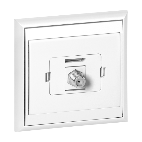 Single socket type F Luna, TV/F-F1/L1, white