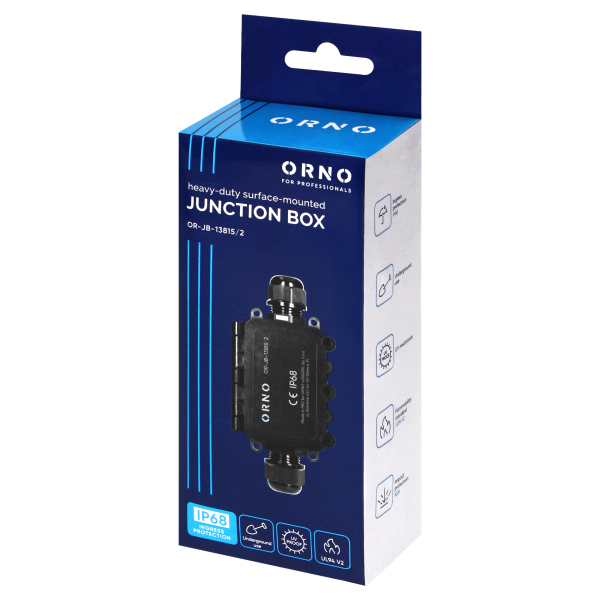 Surface-mounted junction box HD IP68, 0.75-4.0mm2, 2 glands M20