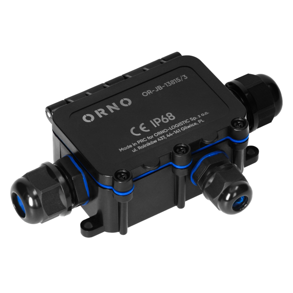 Surface-mounted junction box HD IP68, 0.75-4.0mm2, 2 glands M20, 1 gland M16