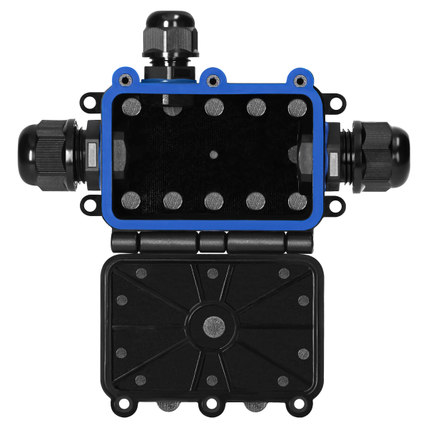 Surface-mounted junction box HD IP68, 0.75-4.0mm2, 2 glands M20, 1 gland M16