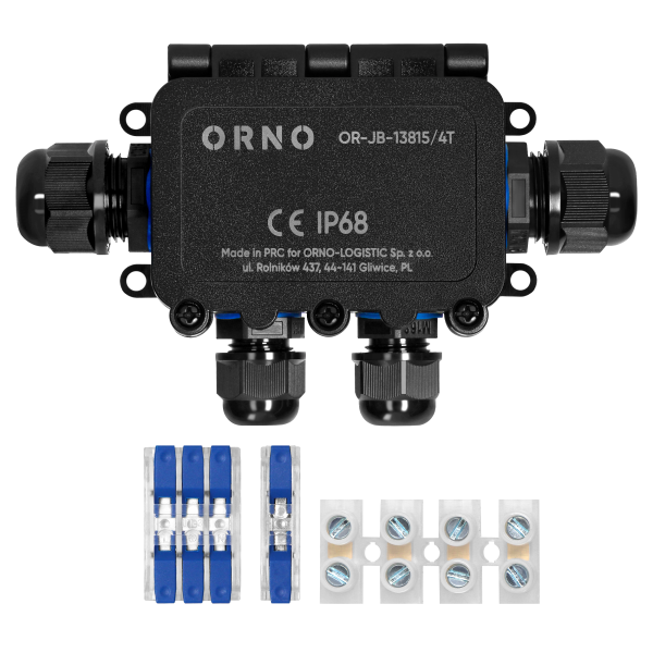 Surface-mounted junction box HD IP68, 0.75-4.0mm2, 2 glands M20, 2 glands M16, T-type
