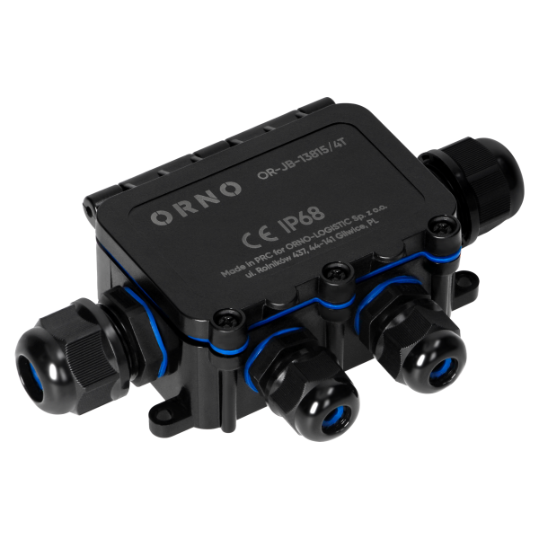 Surface-mounted junction box HD IP68, 0.75-4.0mm2, 2 glands M20, 2 glands M16, T-type