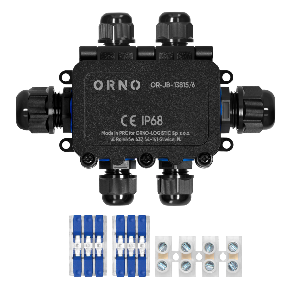 Puszka n/t HD IP68, 0,75-4,0mm² ,2 dławnice M20, 4 dławnice M16