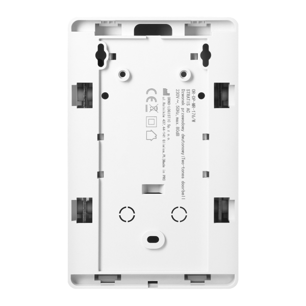 STRATIS AC, dzwonek przewodowy elektromechaniczny dwutonowy, 230V, biały