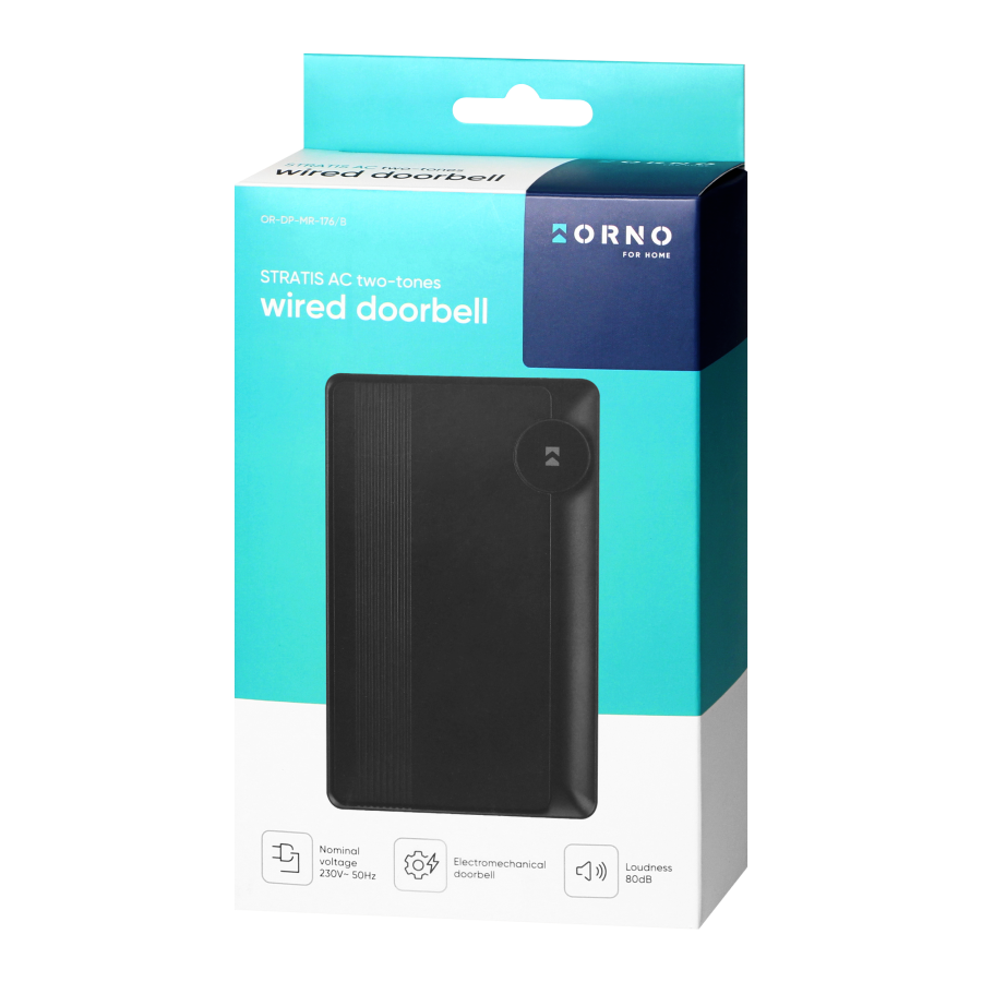 STRATIS AC electromechanical, two-tone doorbell, 230V, black