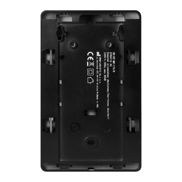 STRATIS AC, dzwonek przewodowy elektromechaniczny dwutonowy, 230V, czarny