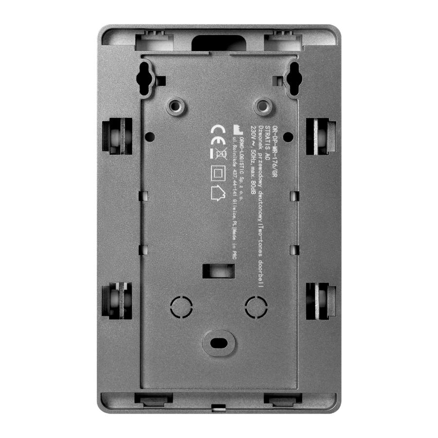 STRATIS AC, dzwonek przewodowy elektromechaniczny dwutonowy, 230V, grafitowy