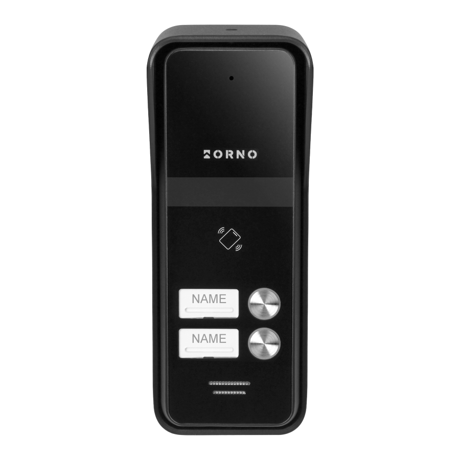 ENIR, zestaw domofonowy dwurodzinny, 2-żyłowy, zasilacz na szynę DIN, z czytnikiem breloków, biały 