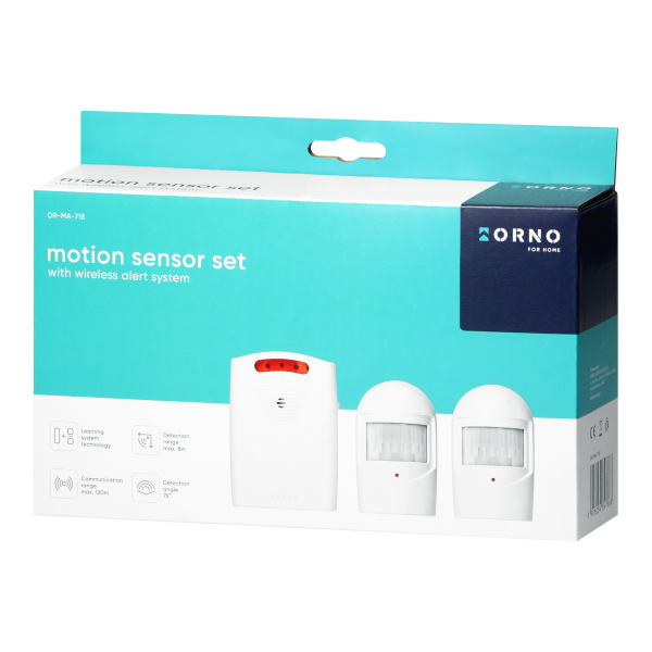 Set of motion sensors with wireless alert system, IP44, 120m