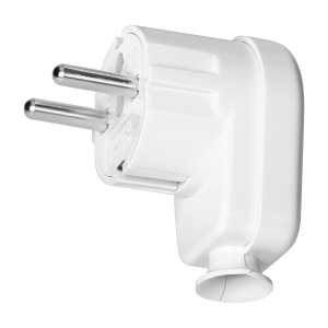 Angle plug Uni-Schuko 16A, 230V, white