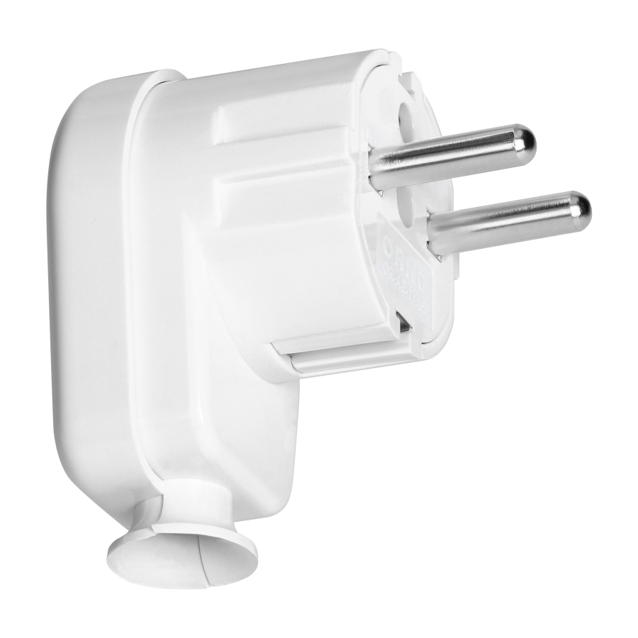 Angle plug Uni-Schuko 16A, 230V, white