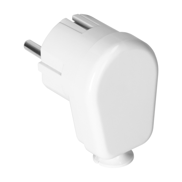 Angle plug Uni-Schuko 16A, 230V, white