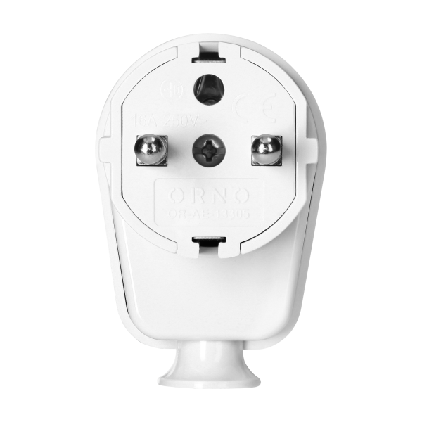 Wtyczka kątowa Uni-Schuko 16A, 230V, biała