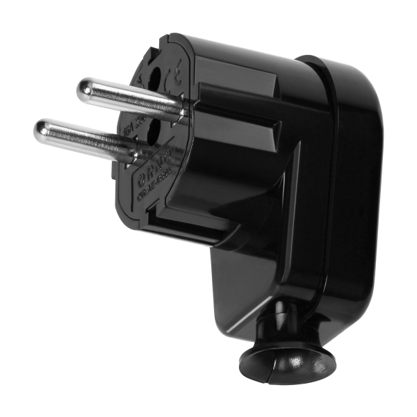 Wtyczka kątowa Uni-Schuko 16A, 230V, czarna