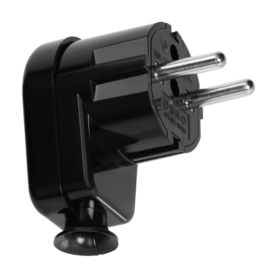 Wtyczka kątowa Uni-Schuko 16A, 230V, czarna