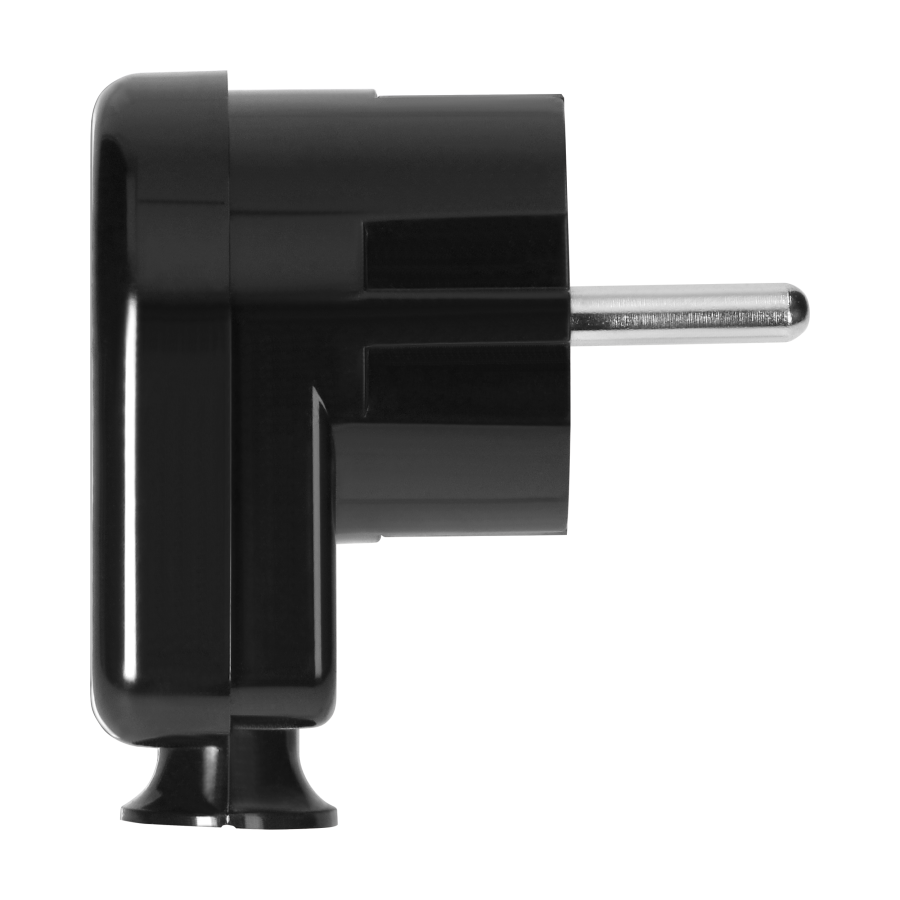 Wtyczka kątowa Uni-Schuko 16A, 230V, czarna