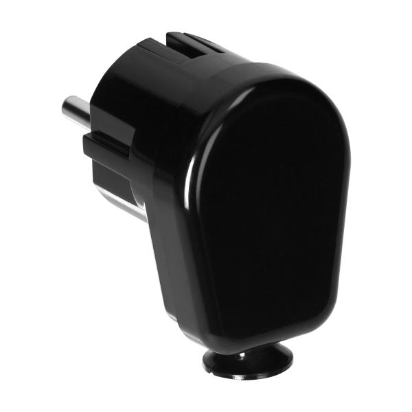 Wtyczka kątowa Uni-Schuko 16A, 230V, czarna