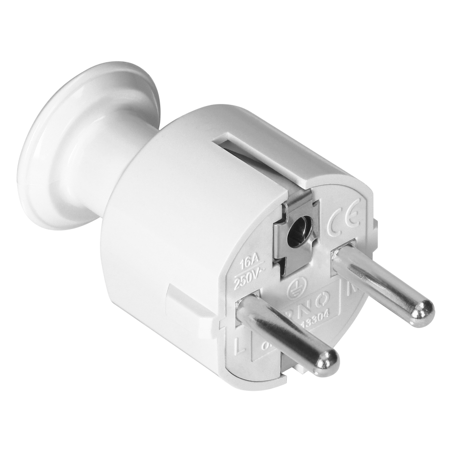 Wtyczka prosta Uni-Schuko 16A, 230V, biała