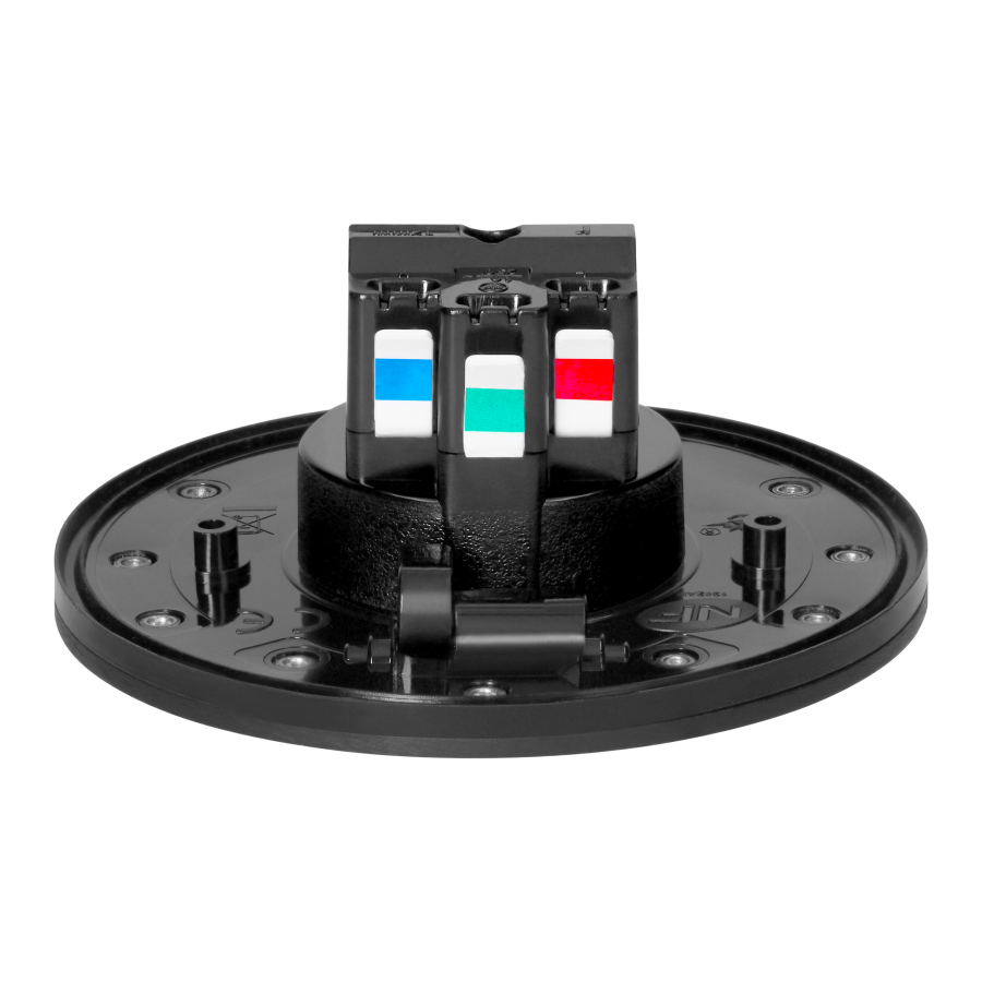 Hermetic, flush-fitting socket, round, IP55, 1x2P+E(French), black