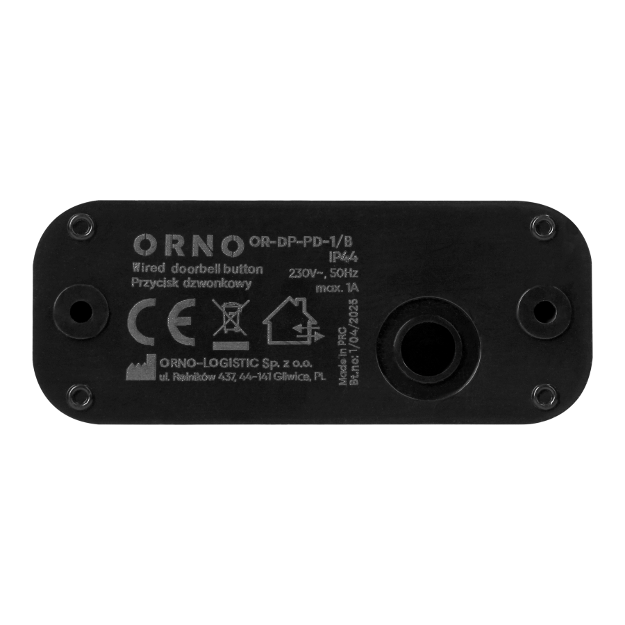 Przycisk dzwonkowy przewodowy, czarny