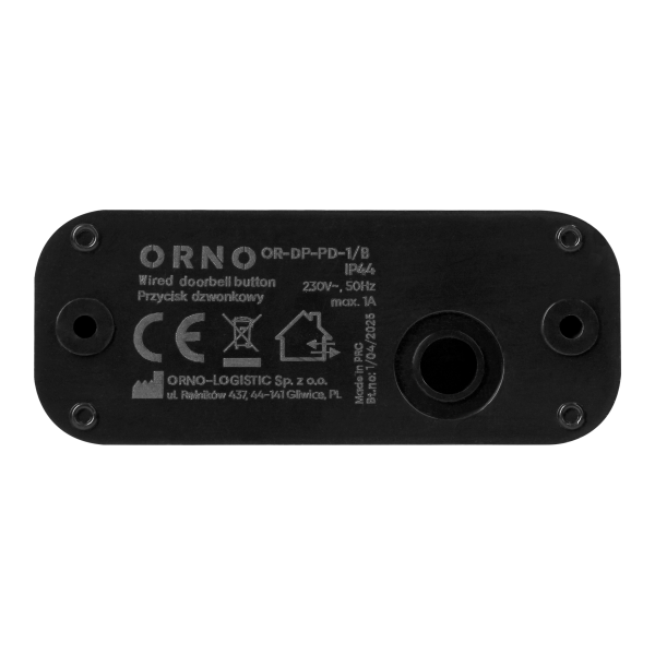 Przycisk dzwonkowy przewodowy, czarny