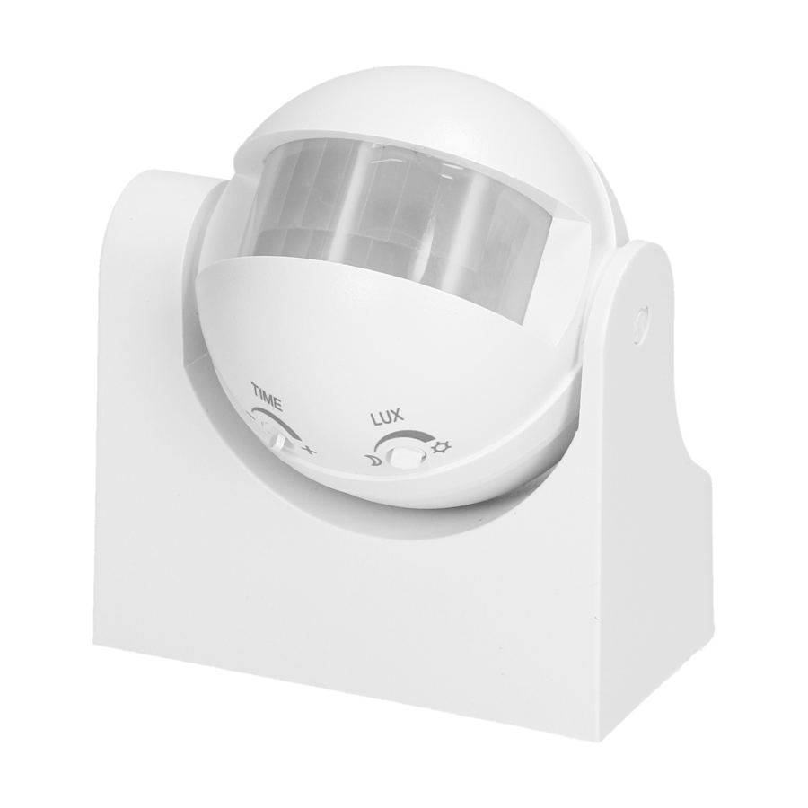 Czujnik ruchu 180st., pionowa regulacja, IP44, 1200W, biały