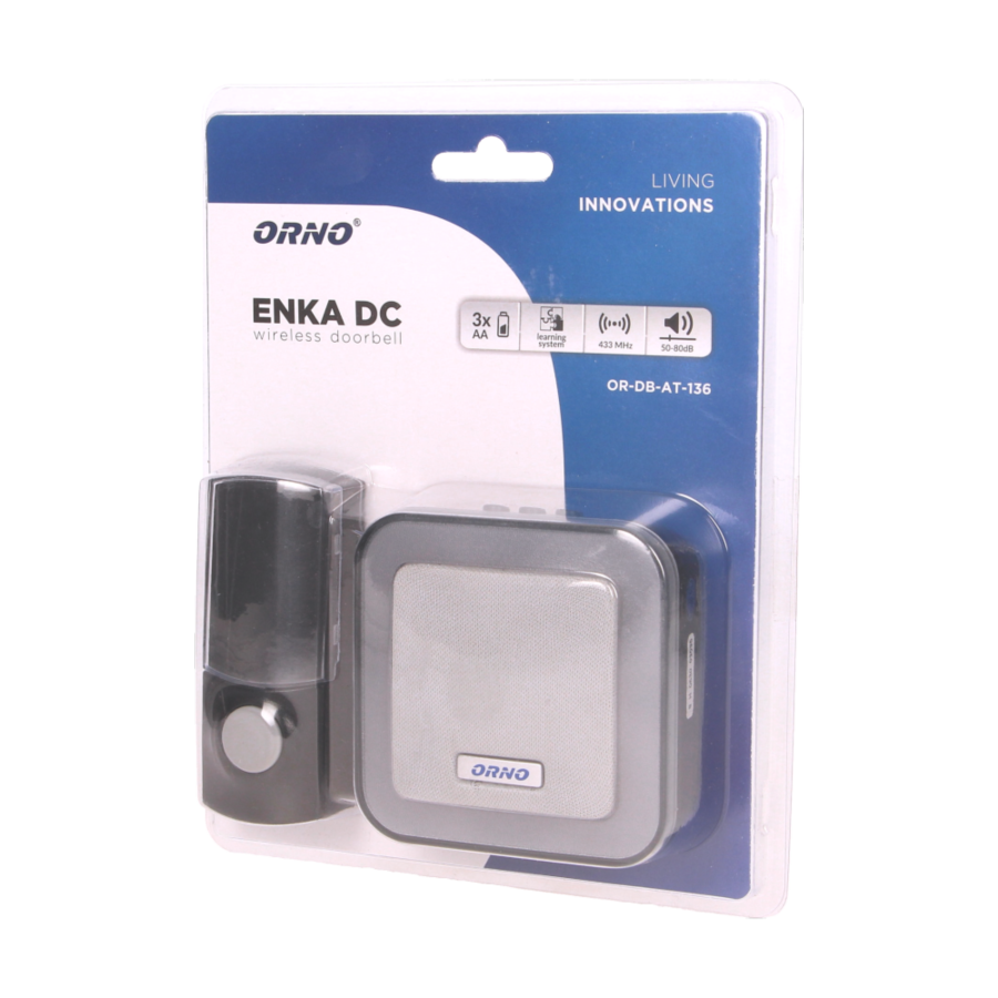 ENKA DC wireless, battery powered doorbell with learning system