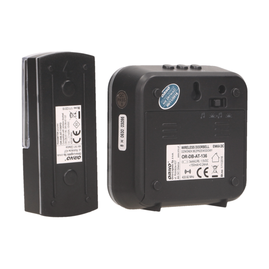 ENKA DC wireless, battery powered doorbell with learning system