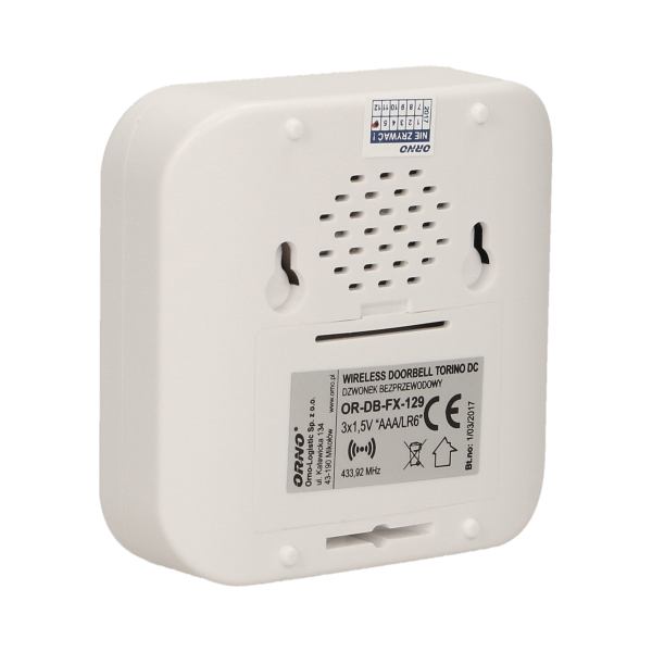 TORINO DC wireless, battery powered doorbell with learning system