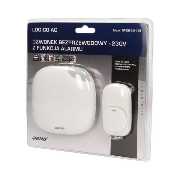 LOGICO AC wireless doorbell with learning system and alarm