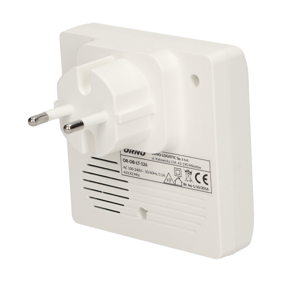 SMARTEK AC wireless doorbell, 230V with battery-less button